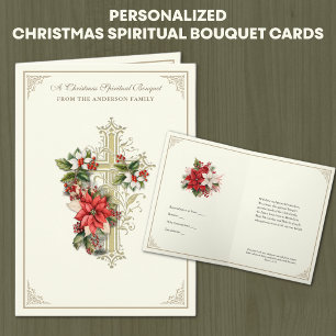 Catholic Spiritual Bouquet Prayer Rosary Holiday Card