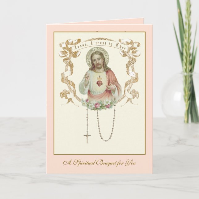 Catholic Spiritual Bouquet Religious Prayers Card (Front)