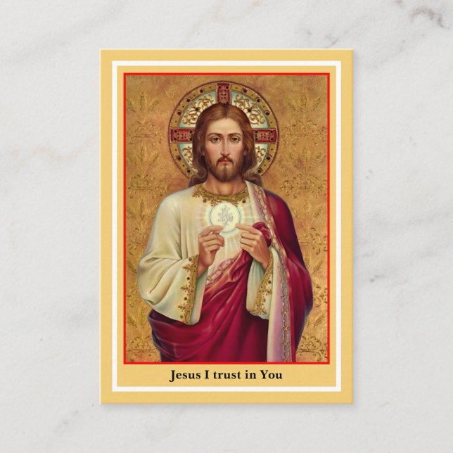 Catholic Spiritual Communion Prayer Card (Front)
