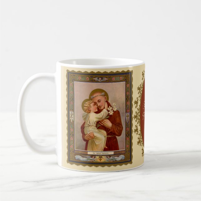 Catholic St. Anthony of Padua Baby Jesus Coffee Mug (Left)