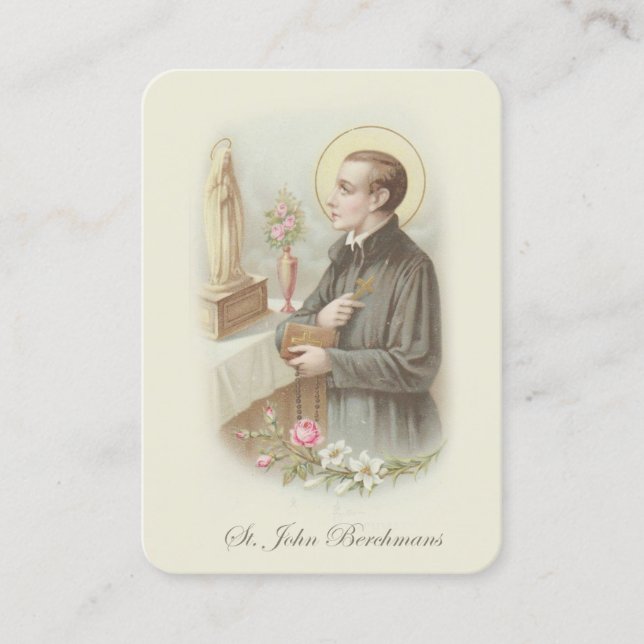 Catholic St. John Berchmans Altar Boys Prayer Business Card (Front)