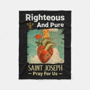 Catholic St. Joseph, Patron Saint Of Fathers, Pray Fleece Blanket