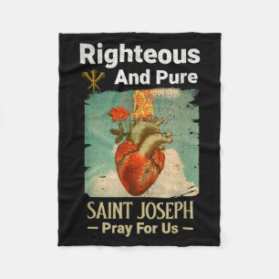 Catholic St. Joseph, Patron Saint Of Fathers, Pray Fleece Blanket