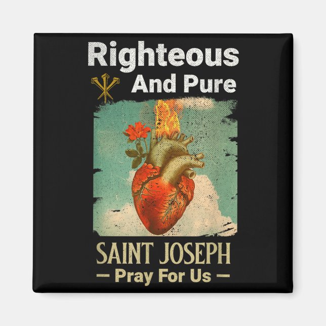 Catholic St. Joseph, Patron Saint Of Fathers, Pray Magnet (Front)