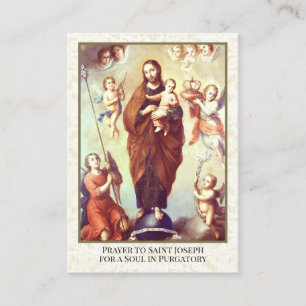 Catholic St. Joseph Prayer Souls in Purgatory Business Card