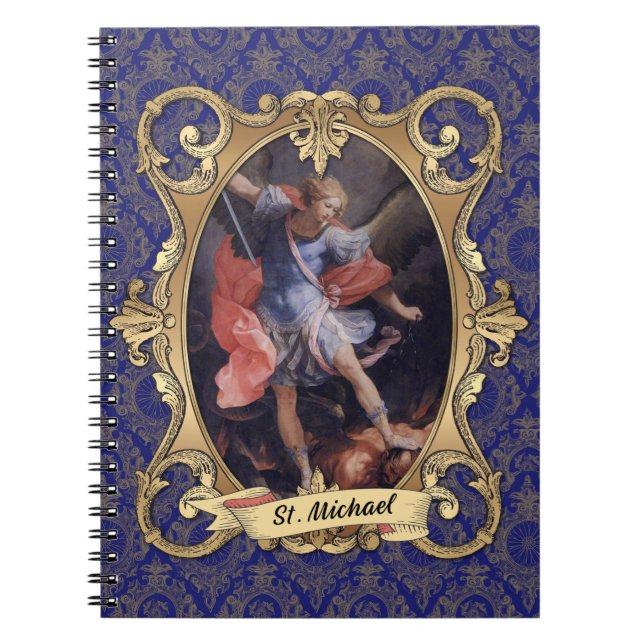 Catholic St. Michael Archangel Vintage Elegant Notebook (Front)