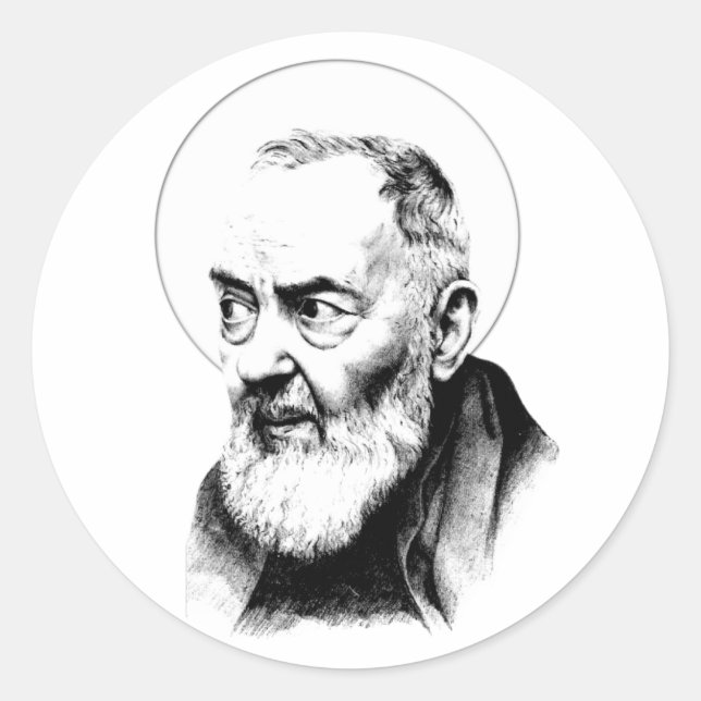 Catholic St. Padre Pio Capuchin Monk Sticker (Front)