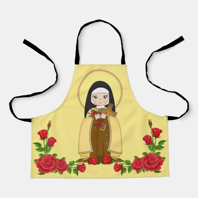 Catholic St. Therese of Child Jesus Roses Apron (Front)