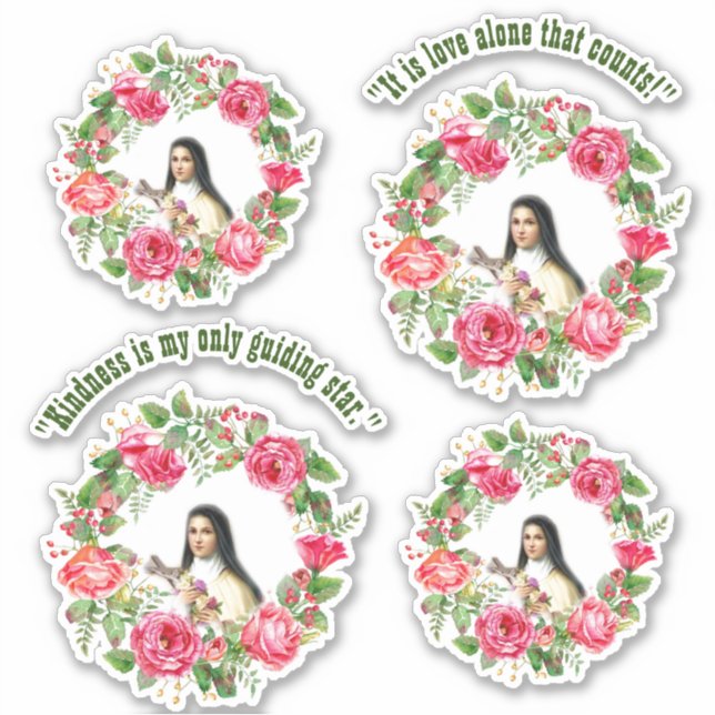 Catholic St. Therese Quotes Pink Roses (Front)