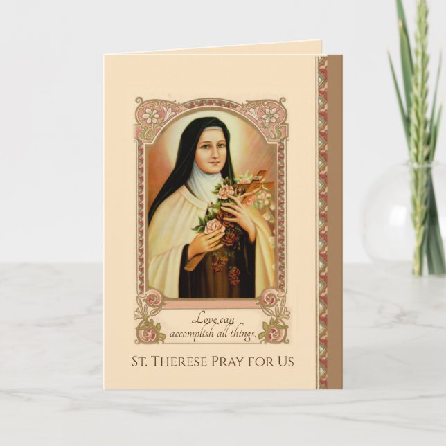 Catholic St. Therese the Little Flower of Jesus Card (Front)