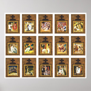 Catholic Stations of the Cross Collage Poster