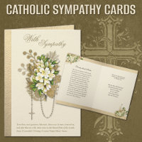 Catholic Sympathy Condolence Floral Rosary 