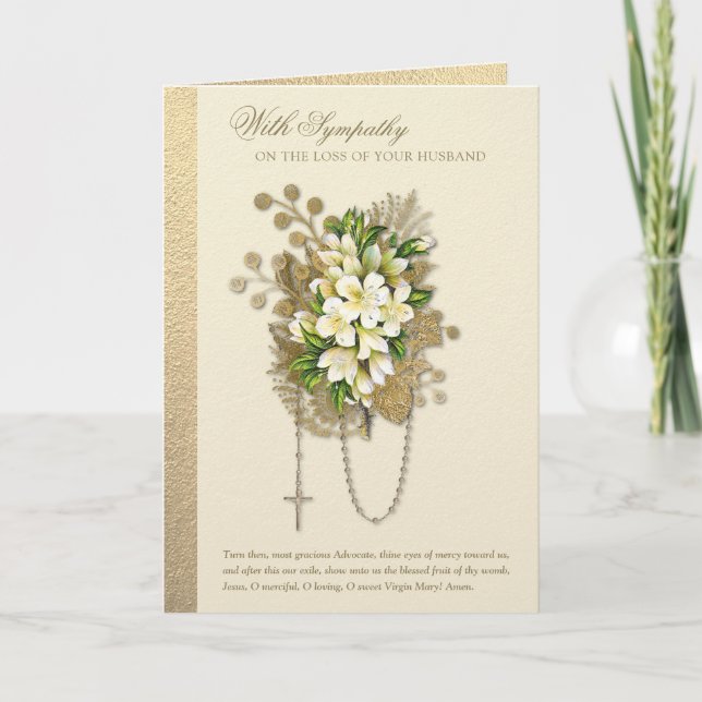 Catholic Sympathy Condolence Husband Card (Front)