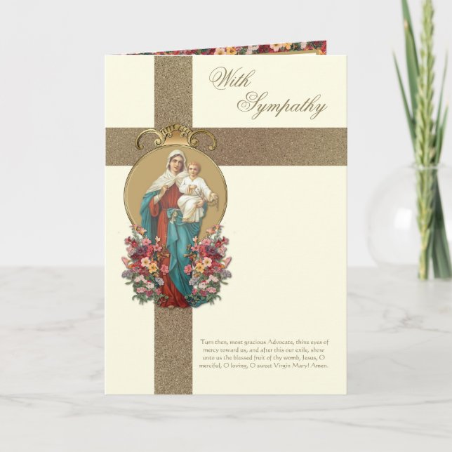 Catholic Sympathy Condolence Mary Jesus Card (Front)
