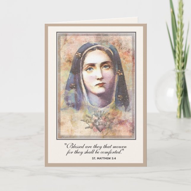 Catholic Sympathy Condolence Virgin Mary Card (Front)