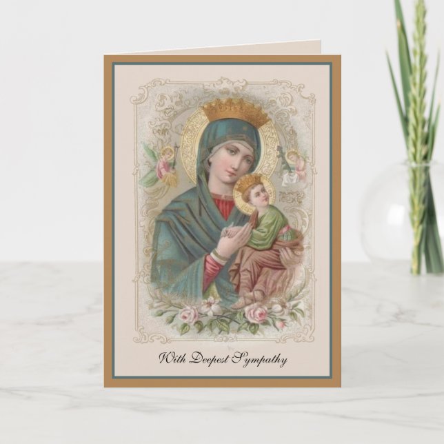  Catholic Sympathy Condolence Virgin Mary Jesus  Card (Front)
