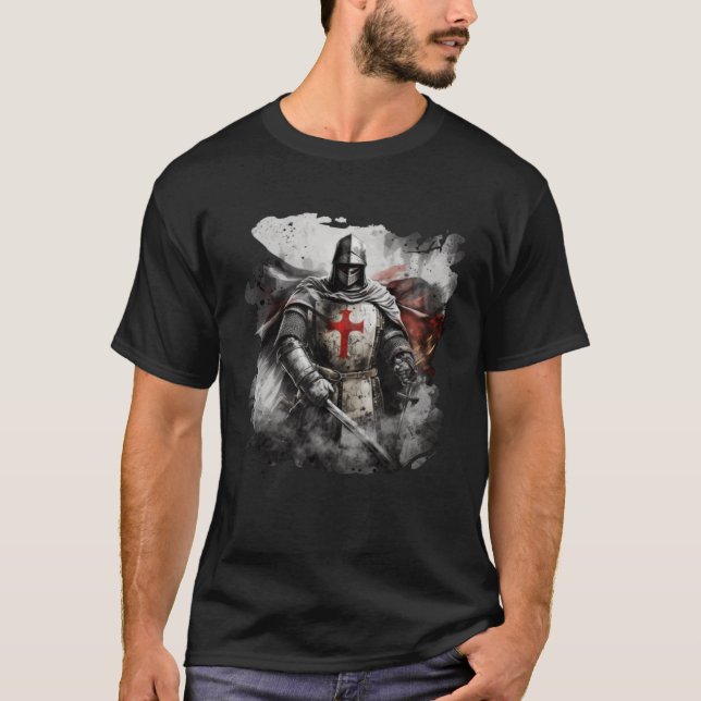Catholic Templar Knights Crusader T-Shirt (Front)