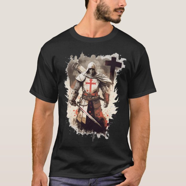 Catholic Templar Knights Templar Cross T-Shirt (Front)