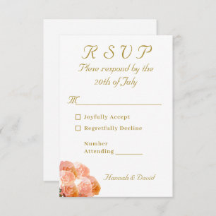 Catholic Terracotta Rose Wedding RSVP Card