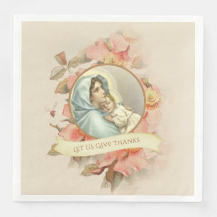Catholic Thanksgiving  Blessed Virgin Mary Jesus Napkin