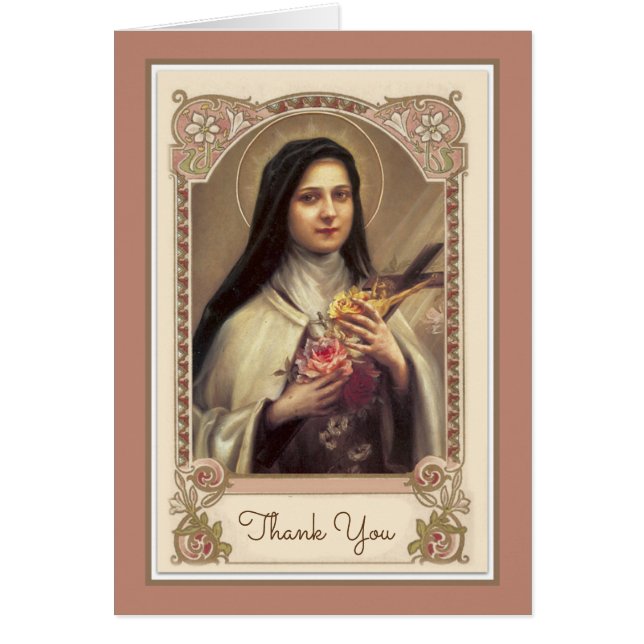 Catholic Therese Sympathy Holy Card Thank You (Front)