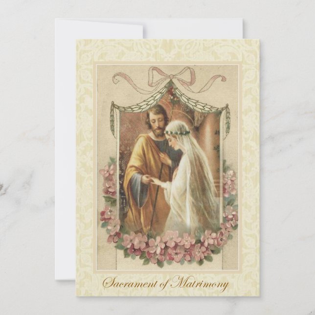 Catholic Traditional Bridal Wedding Invitation (Front)