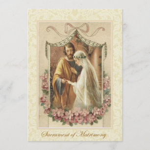 Catholic Traditional Bridal Wedding Invitation