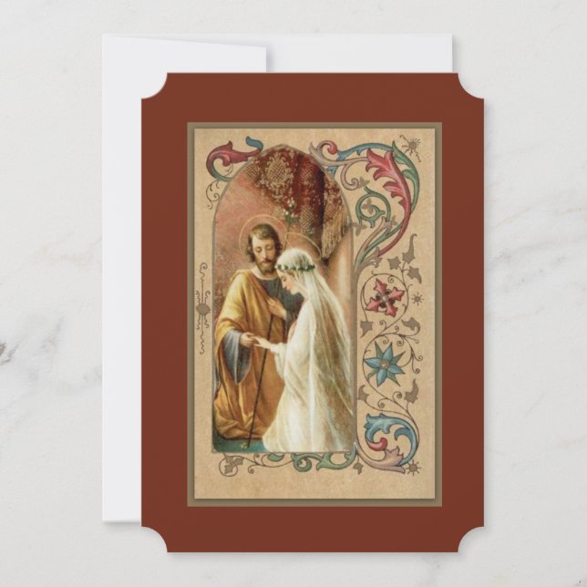 Catholic Traditional Bridal Wedding Invitation (Front)