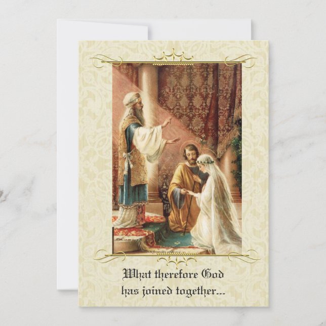 Catholic Traditional Bridal Wedding Invitation (Front)
