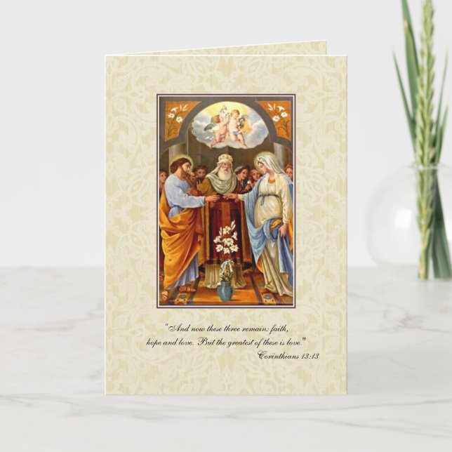 Catholic Traditional Bridal Wedding Invitation (Front)