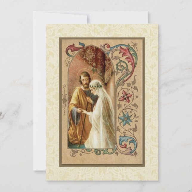 Catholic Traditional Bridal Wedding Invitation (Front)