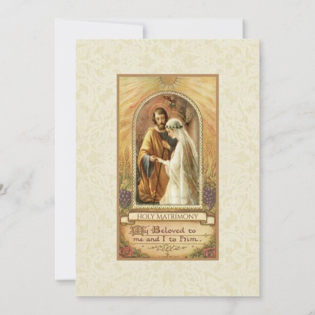 Catholic Traditional Bridal Wedding Invitation (Front)