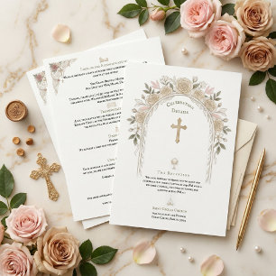 Catholic Traditional Wedding Details Cross  Enclosure Card