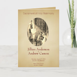 Catholic Traditional Wedding Program Sepia Holiday Card