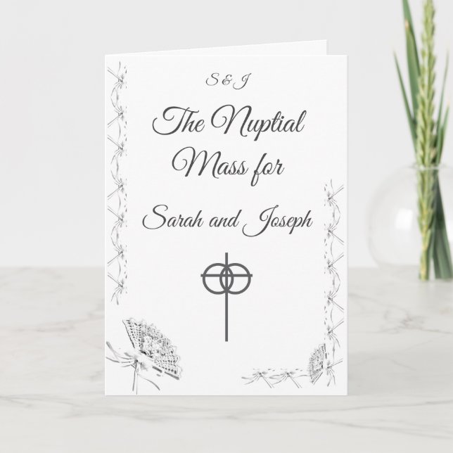 Catholic Victorian Fan Wedding Program Programme (Front)