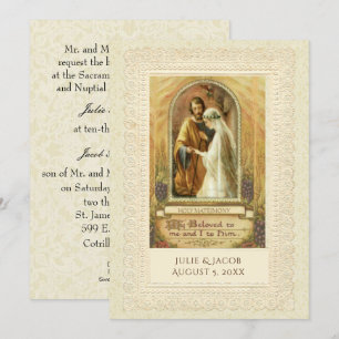 Catholic Vintage Bridal Wedding Invitation