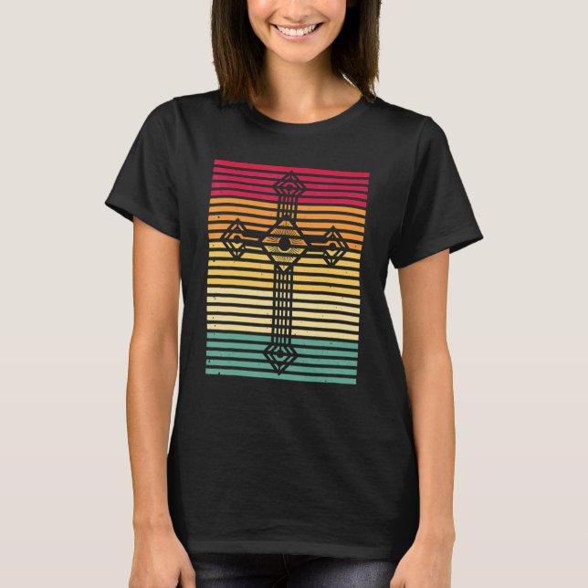 Catholic Vintage Cross Easter T-Shirt (Front)