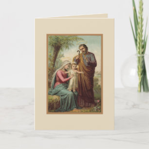 Catholic Vintage Jesus Mary Joseph Card