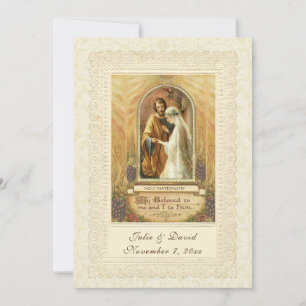 Catholic Vintage  Wedding Church/Reception Invitation