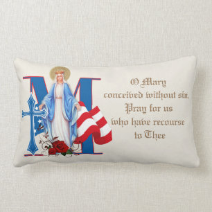 Catholic Virgin Mary Baby Jesus Religious Catholic Lumbar Cushion