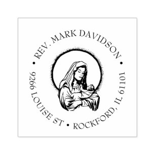 Catholic Virgin Mary BabyJesus  Religious Rubber Stamp