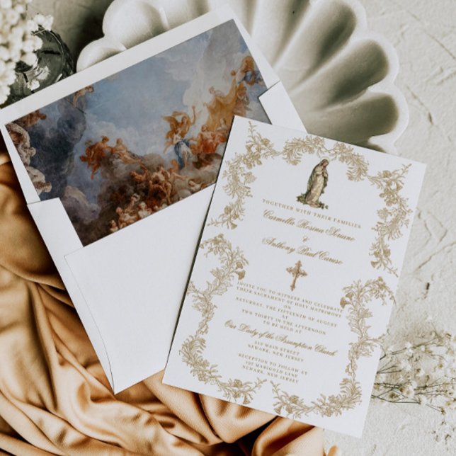 Catholic Virgin Mary Baroque Wedding Invitation (Creator Uploaded)