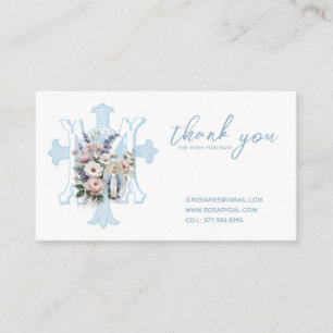 Catholic Virgin Mary Cross Floral Religious Enclosure Card