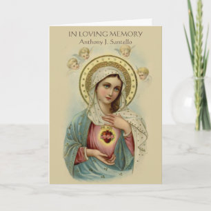 Catholic Virgin Mary  Funeral Holy Prayer Card