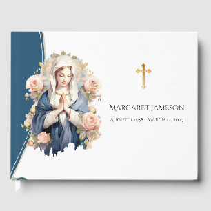 Catholic Virgin Mary Funeral Memorial Guest Book