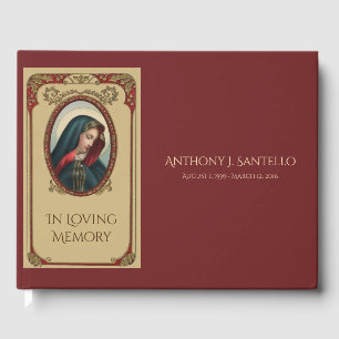 Catholic Virgin Mary Funeral Memorial Guest Book