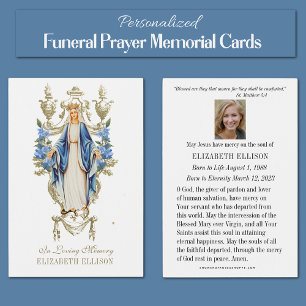 Catholic Virgin Mary Funeral Memorial Prayer Card