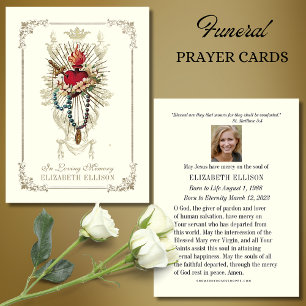 Catholic Virgin Mary Funeral Memorial Prayer Card