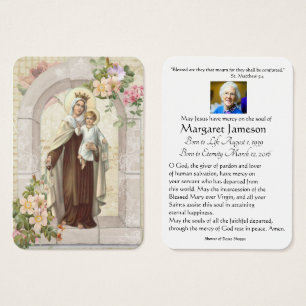 Catholic Virgin Mary Funeral Prayer Memorial Card