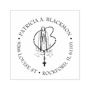Catholic Virgin Mary Holy Rosary Fatima Religious Rubber Stamp